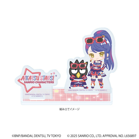 『アイカツスターズ!×サンリオキャラクターズ』アクリルスタンドプレート07/如月ツバサ×バッドばつ丸(コラボイラスト(ミニキャラ))